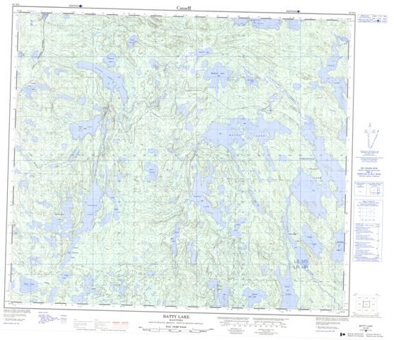Batty Lake Topographic Paper Map 063N02 at 1:50,000 scale