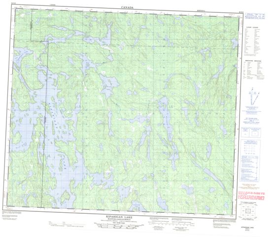 Kipahigan Lake Topographic Paper Map 063N05 at 1:50,000 scale