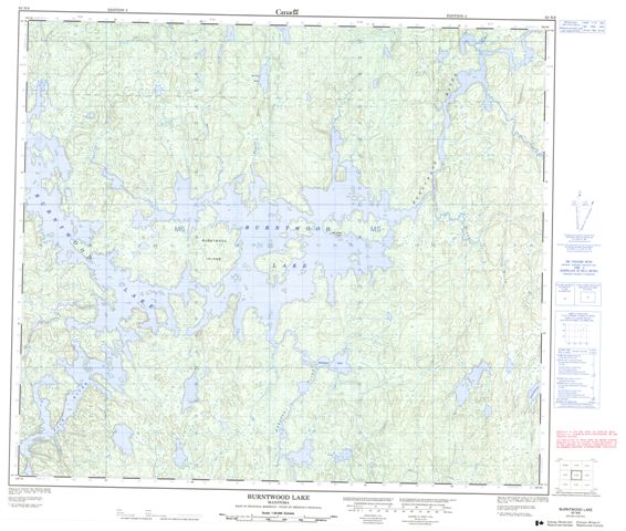 Burntwood Lake Topographic Paper Map 063N08 at 1:50,000 scale