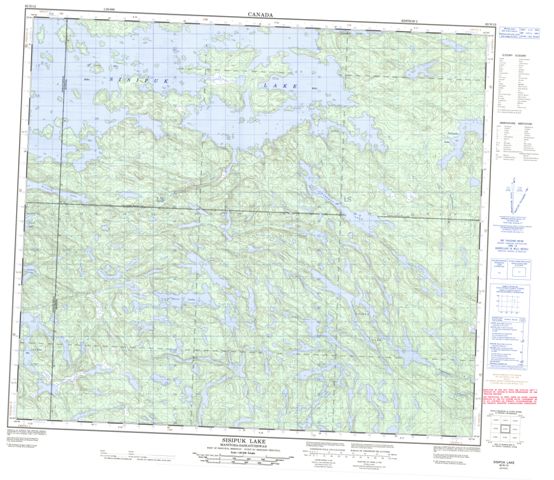 Sisipuk Lake Topographic Paper Map 063N12 at 1:50,000 scale