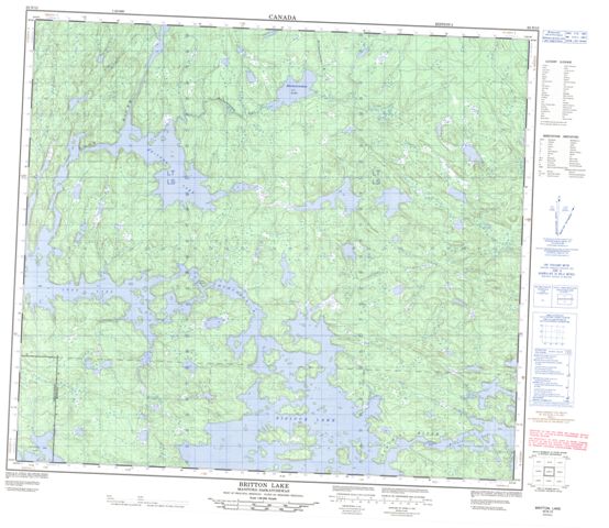 Britton Lake Topographic Paper Map 063N13 at 1:50,000 scale