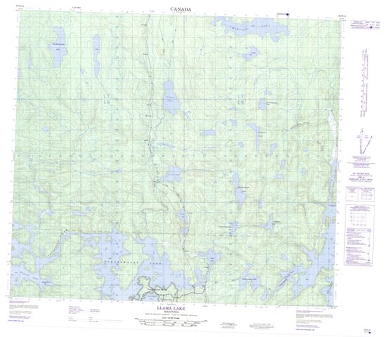 Llama Lake Topographic Paper Map 063N14 at 1:50,000 scale