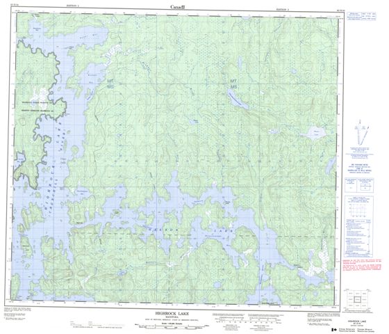 Highrock Lake Topographic Paper Map 063N16 at 1:50,000 scale