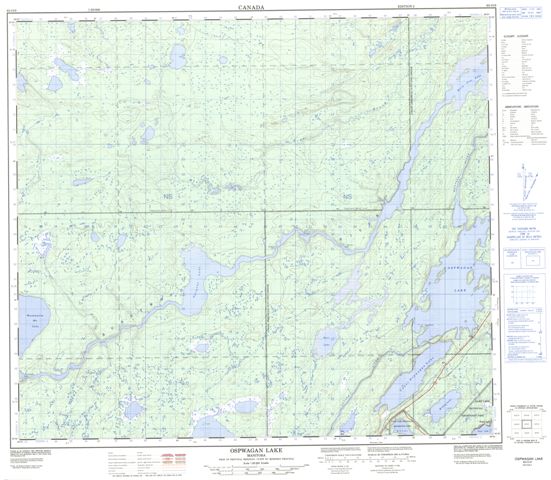 Ospwagan Lake Topographic Paper Map 063O09 at 1:50,000 scale