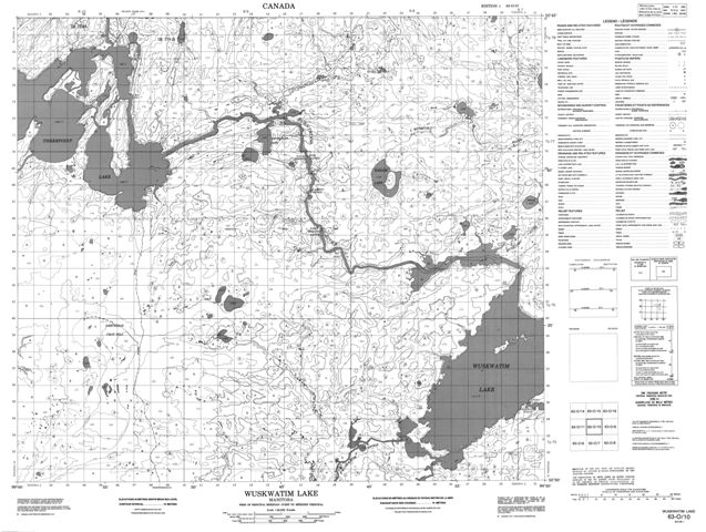 Wuskwatim Lake Topographic Paper Map 063O10 at 1:50,000 scale