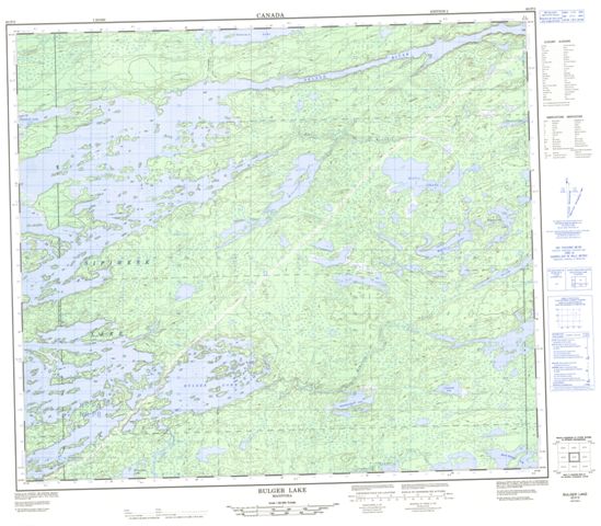 Bulger Lake Topographic Paper Map 063P03 at 1:50,000 scale