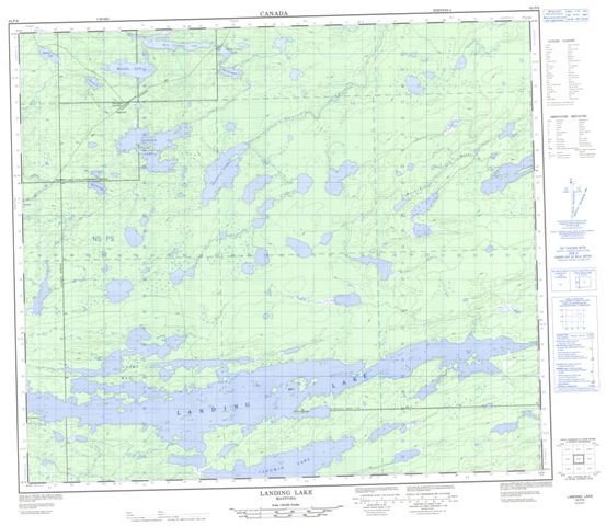 Landing Lake Topographic Paper Map 063P06 at 1:50,000 scale