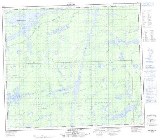 Armstrong Lake Topographic Paper Map 063P10 at 1:50,000 scale