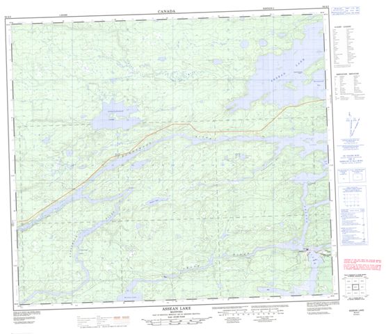 Assean Lake Topographic Paper Map 064A02 at 1:50,000 scale