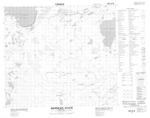 Warnews River Topographic Paper Map 064A05 at 1:50,000 scale