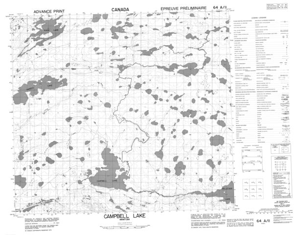 Campbell Lake Topographic Paper Map 064A11 at 1:50,000 scale
