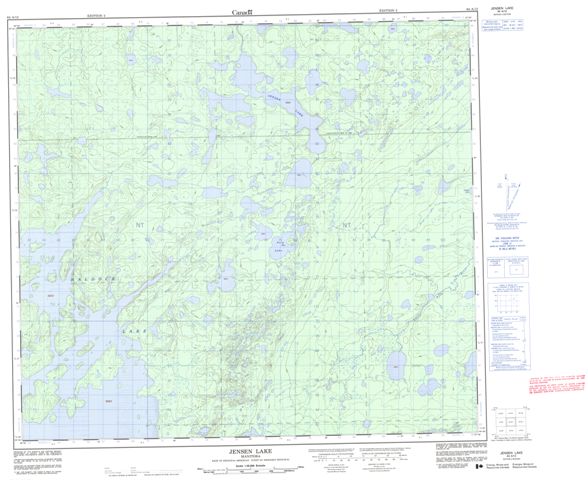 Jensen Lake Topographic Paper Map 064A12 at 1:50,000 scale