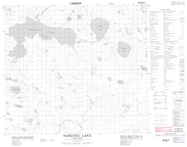 Harding Lake Topographic Paper Map 064B01 at 1:50,000 scale