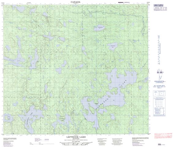 Leftrook Lake Topographic Paper Map 064B02 at 1:50,000 scale