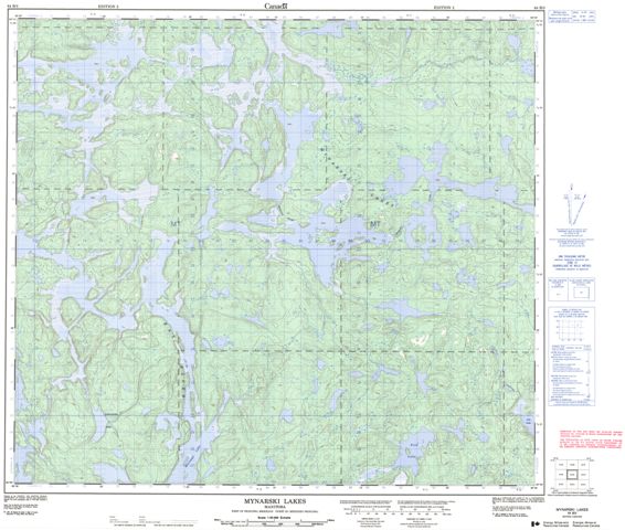 Mynarski Lakes Topographic Paper Map 064B03 at 1:50,000 scale