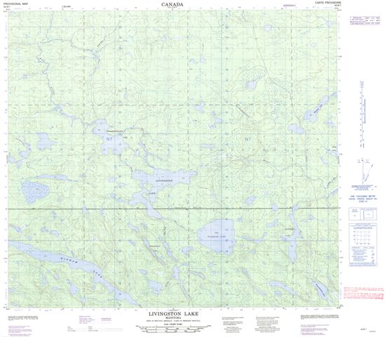 Livingston Lake Topographic Paper Map 064B07 at 1:50,000 scale