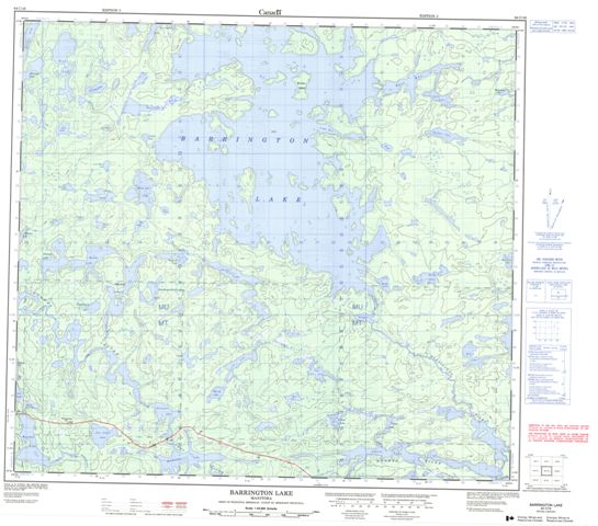 Barrington Lake Topographic Paper Map 064C16 at 1:50,000 scale