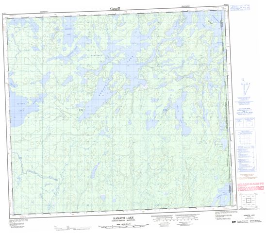 Kamatsi Lake Topographic Paper Map 064D01 at 1:50,000 scale