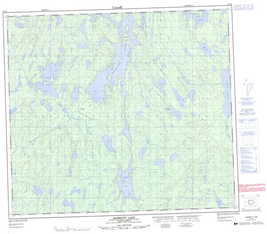 Harriott Lake Topographic Paper Map 064D02 at 1:50,000 scale