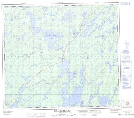 Lower Waddy Lake Topographic Paper Map 064D04 at 1:50,000 scale