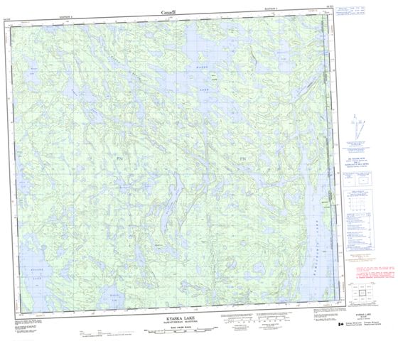 Kyaska Lake Topographic Paper Map 064D08 at 1:50,000 scale