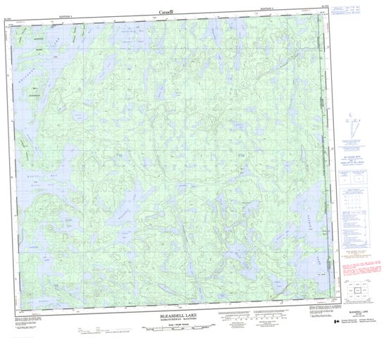 Bleasdell Lake Topographic Paper Map 064D09 at 1:50,000 scale