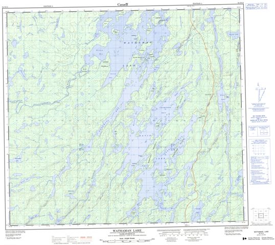Wathaman Lake Topographic Paper Map 064D13 at 1:50,000 scale