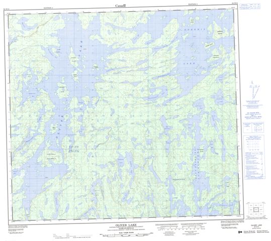 Oliver Lake Topographic Paper Map 064D14 at 1:50,000 scale