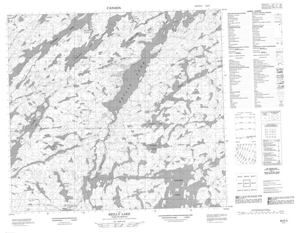 Reilly Lake Topographic Paper Map 064E03 at 1:50,000 scale