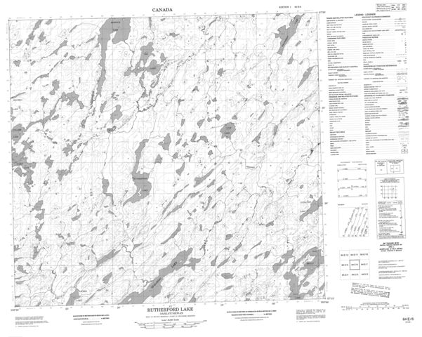Rutherford Lake Topographic Paper Map 064E06 at 1:50,000 scale