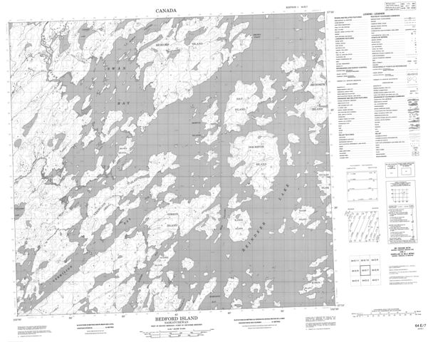 Bedford Island Topographic Paper Map 064E07 at 1:50,000 scale
