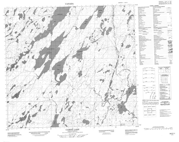 Cairns Lake Topographic Paper Map 064E11 at 1:50,000 scale