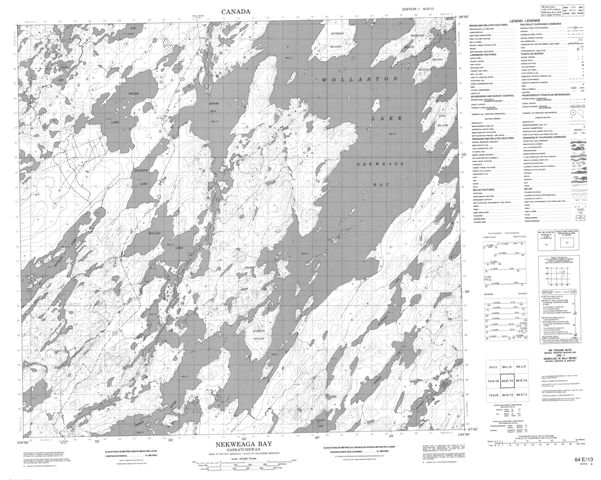 Nekweaga Bay Topographic Paper Map 064E13 at 1:50,000 scale