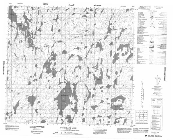 Dunsheath Lake Topographic Paper Map 064F02 at 1:50,000 scale