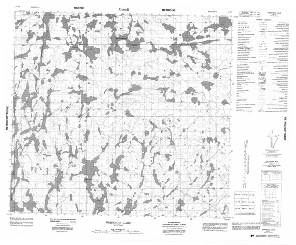 Brisebois Lake Topographic Paper Map 064F07 at 1:50,000 scale