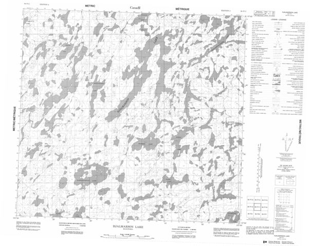Hjalmarson Lake Topographic Paper Map 064F11 at 1:50,000 scale