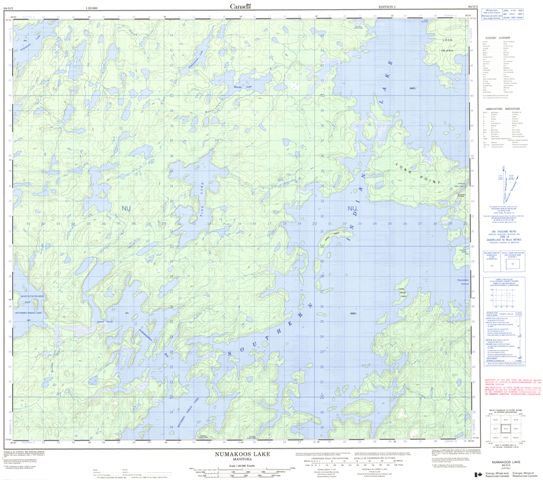 Numakoos Lake Topographic Paper Map 064G02 at 1:50,000 scale
