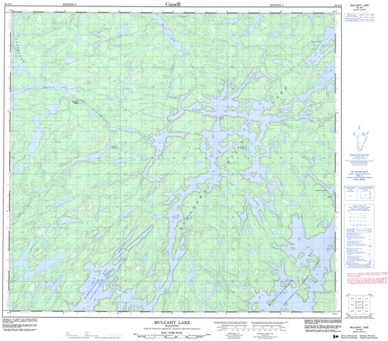 Mulcahy Lake Topographic Paper Map 064G03 at 1:50,000 scale