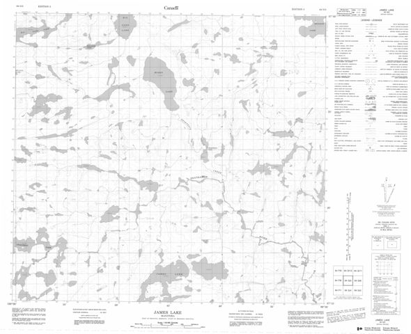 James Lake Topographic Paper Map 064G05 at 1:50,000 scale