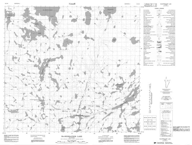 Mackerracher Lake Topographic Paper Map 064G06 at 1:50,000 scale