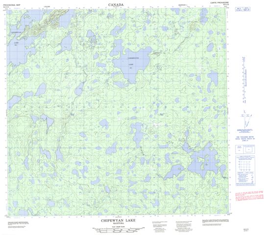 Chipewyan Lake Topographic Paper Map 064G16 at 1:50,000 scale