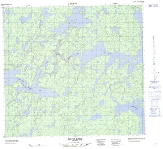 Wood Lake Topographic Paper Map 064H05 at 1:50,000 scale
