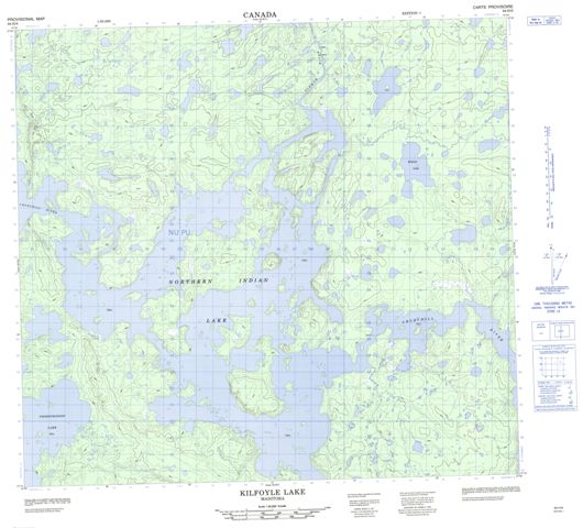 Kilfoyle Lake Topographic Paper Map 064H06 at 1:50,000 scale