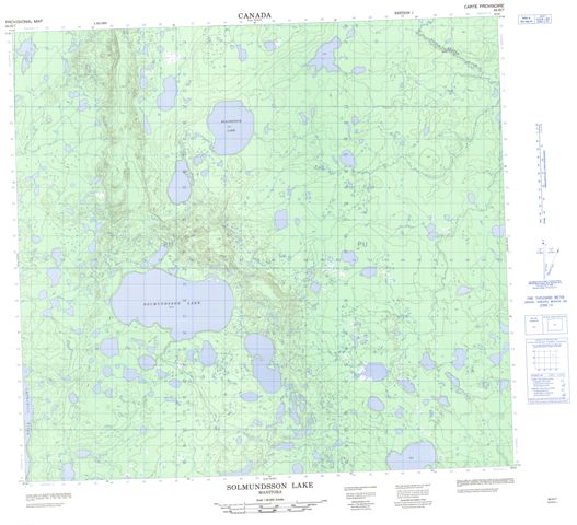 Solmundsson Lake Topographic Paper Map 064H07 at 1:50,000 scale