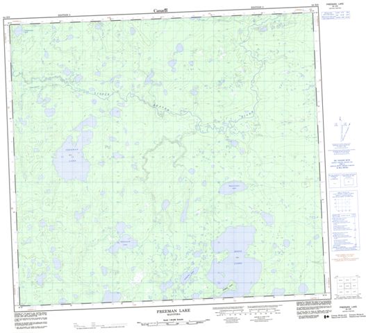 Freeman Lake Topographic Paper Map 064H08 at 1:50,000 scale