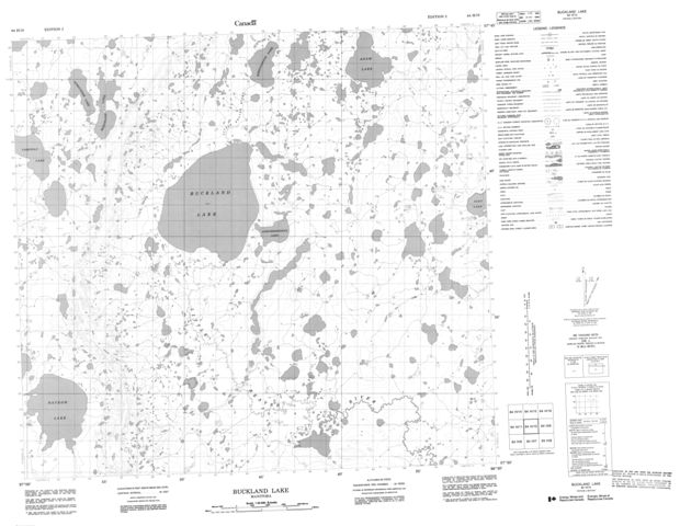 Buckland Lake Topographic Paper Map 064H10 at 1:50,000 scale