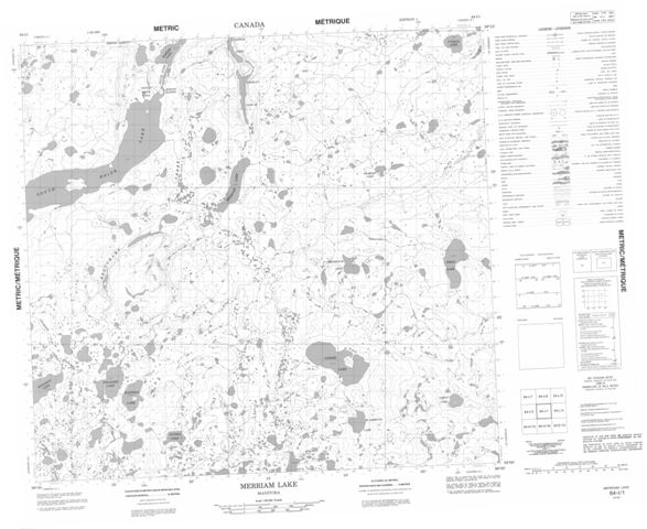 Merriam Lake Topographic Paper Map 064I01 at 1:50,000 scale