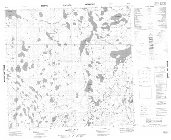 Allan Lake Topographic Paper Map 064I02 at 1:50,000 scale