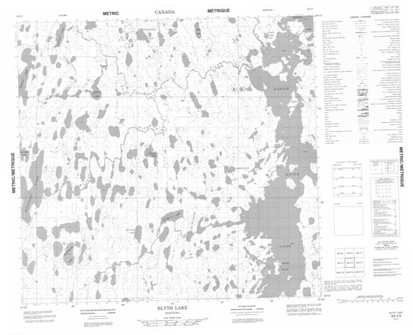 Blyth Lake Topographic Paper Map 064I03 at 1:50,000 scale