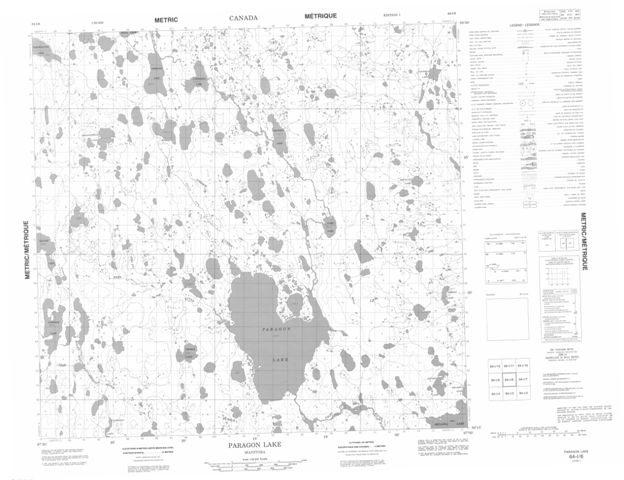 Paragon Lake Topographic Paper Map 064I06 at 1:50,000 scale